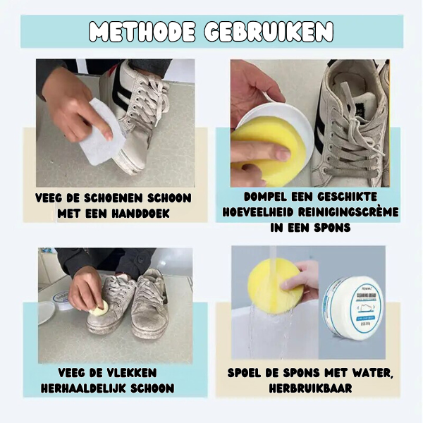 CleanPro™ - Reinigingscrème | Snel en Effectief Vuil Verwijderen - Veilig voor je Schoenen en Handen - Multifunctioneel