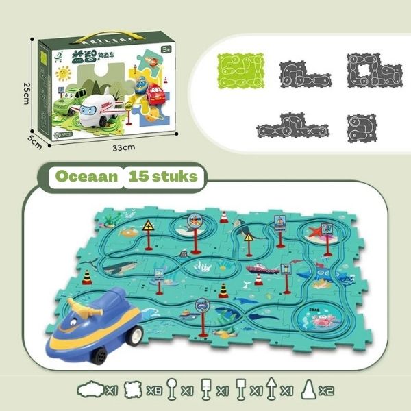 RacePuzzle™ Puzzelset | Educatief Speelgoed - Urenlang Creatief Speelplezier - Makkelijk Overal Mee Te Nemen - Ideaal als Cadeau