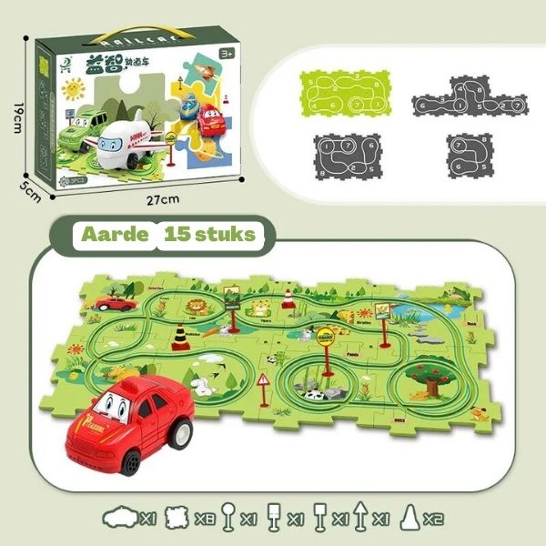 RacePuzzle™ Puzzelset | Educatief Speelgoed - Urenlang Creatief Speelplezier - Makkelijk Overal Mee Te Nemen - Ideaal als Cadeau