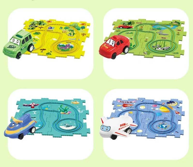 RacePuzzle™ Puzzelset | Educatief Speelgoed - Urenlang Creatief Speelplezier - Makkelijk Overal Mee Te Nemen - Ideaal als Cadeau