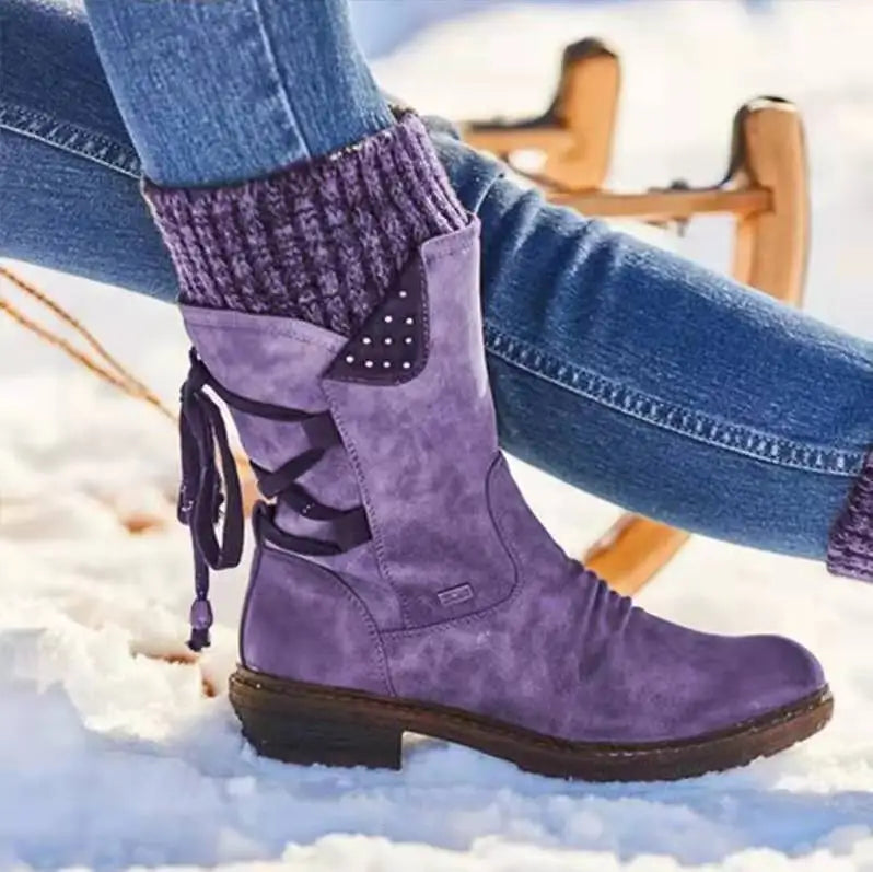 CosyBoots™ - Trendy Laarzen |  Modern Design met Rits en Achterveter - Comfortabel - Waterproof - Ideaal voor Avonturen tijdens de Koude Dagen