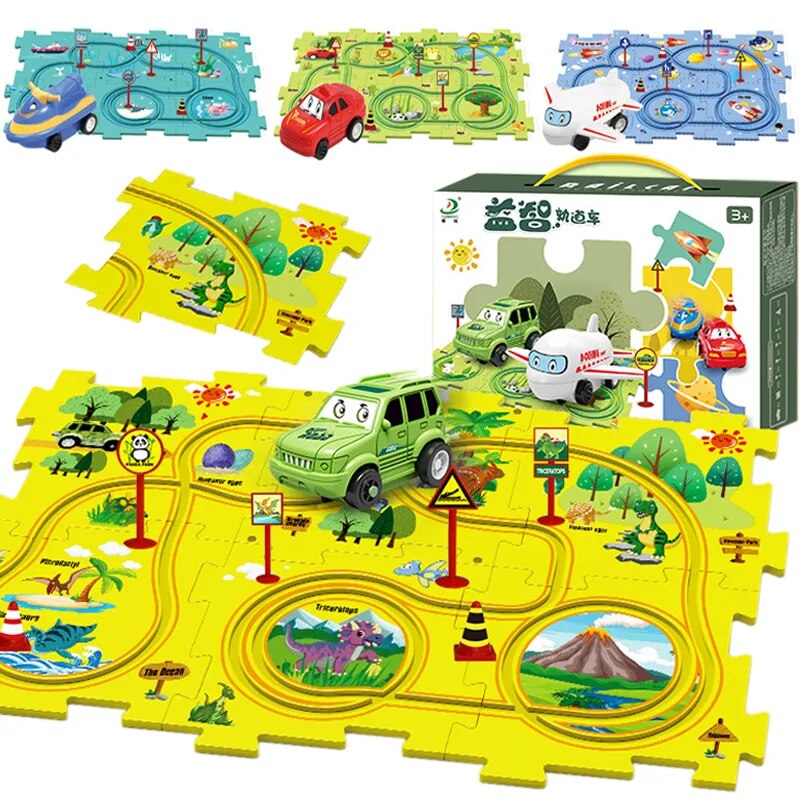 RacePuzzle™ Puzzelset | Educatief Speelgoed - Urenlang Creatief Speelplezier - Makkelijk Overal Mee Te Nemen - Ideaal als Cadeau