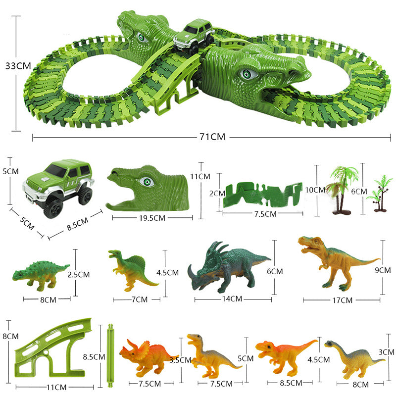 DinoPlay™ - Dinosaurus Speelgoedset | Met 360-graden Baan - Interactief en Avontuurlijk - Stimuleert de Creativiteit en het Denkvermogen - Urenlang Speelplezier - Geschikt voor Jongens en Meisjes