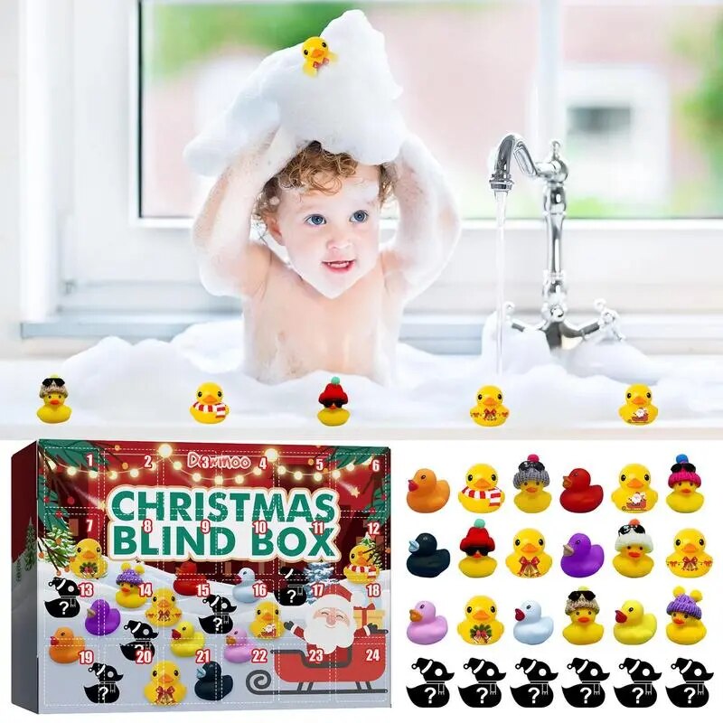 AdventJoy™ - Adventskalender | Met 24 Badeendjes - Dagen Aftellen tot Kerstmis - Kindvriendelijk Materiaal