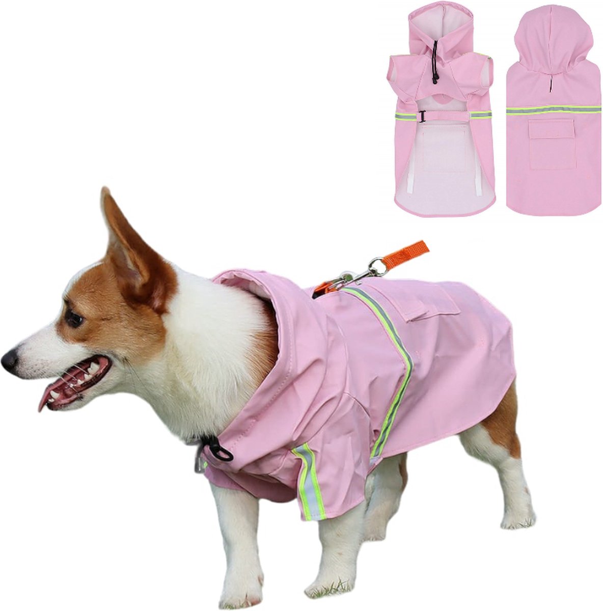 WaterproofPet™ - Reflecterende Regenjas + Capuchon | 100% Waterdicht - Veilige Nachtwandeling