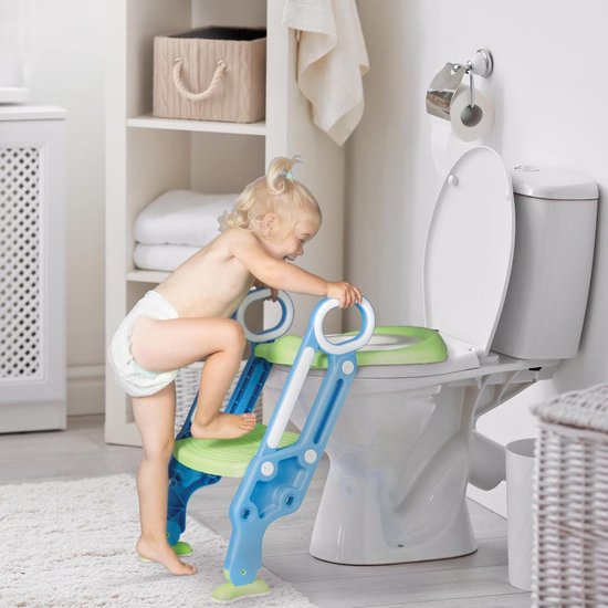 Potty™ - Kinder Toilettrainer met Trapje | WC Verkleiner | Opvouwbaar - Makkelijk Opbergen - Anti-slip