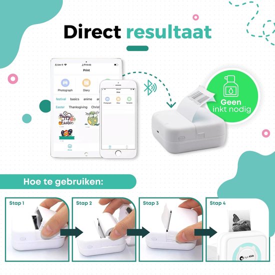 PrintNow™ - HD Mini Draagbare Printer | Bluetooth - Incl 5 GRATIS rollen papier - Overal mogelijkheid tot Printen