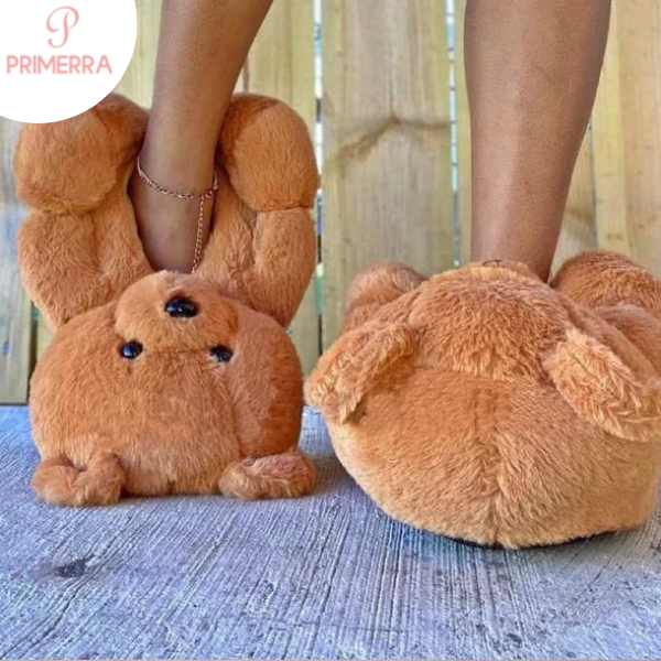 CozyFeet™ - Zachte Teddy Bear Sloffen | Verwarmt je Voeten - Anti-slip Onderkant - Comfortabel