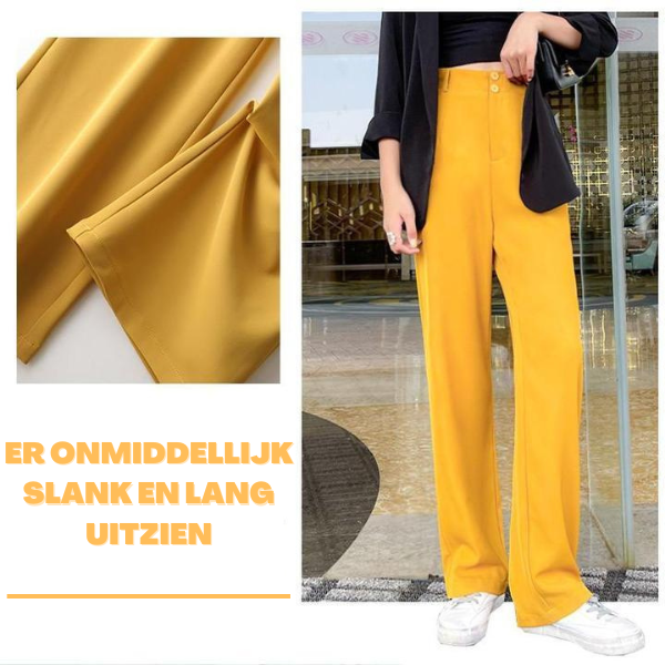 StylishMe™ - Brede Pijpen Broek | Elegant - Elastische tailleband - Zachte stof |  Geschikt voor elk figuur