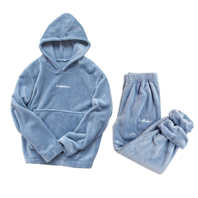 Daisy Station Comfy™  Fleece Set | Stijlvolle Set voor Thuis - Met Capuchon - Lekker Warm & Knus