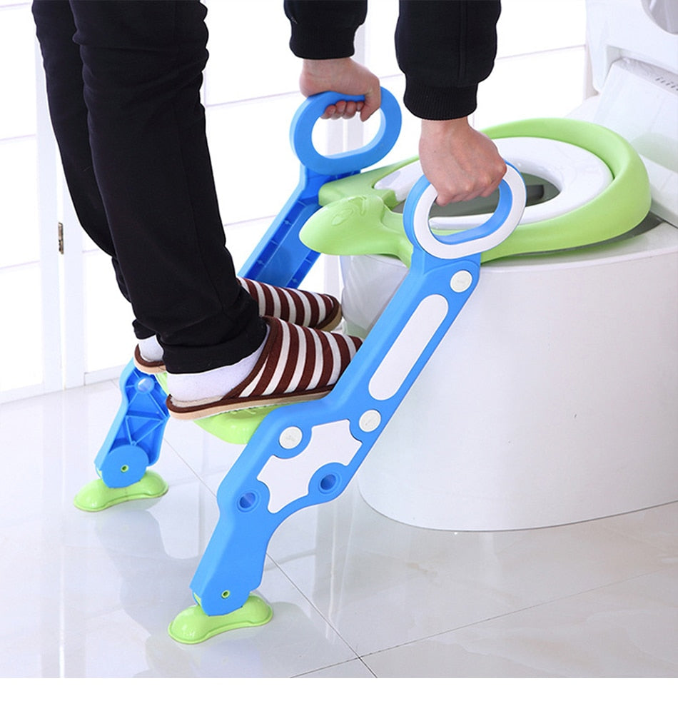 Potty™ - Kinder Toilettrainer met Trapje | WC Verkleiner | Opvouwbaar - Makkelijk Opbergen - Anti-slip