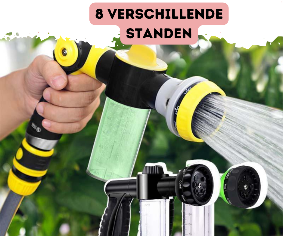 UltraWashNozzle™ | Multi-standen Tuinswitch | 8 Standen incl. hoge druk en miststand