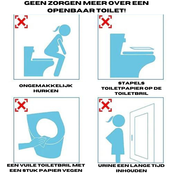 CleanCheek™ - Wegwerp Toiletbril Hoes l Reistip | Ga overal hygiënisch naar het toilet | 0,25€ per stuk !