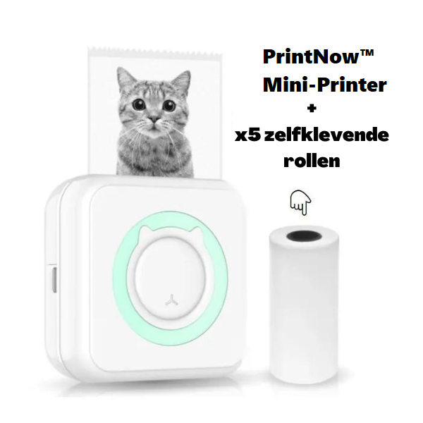 PrintNow™ - HD Mini Draagbare Printer | Bluetooth - Incl 5 GRATIS rollen papier - Overal mogelijkheid tot Printen