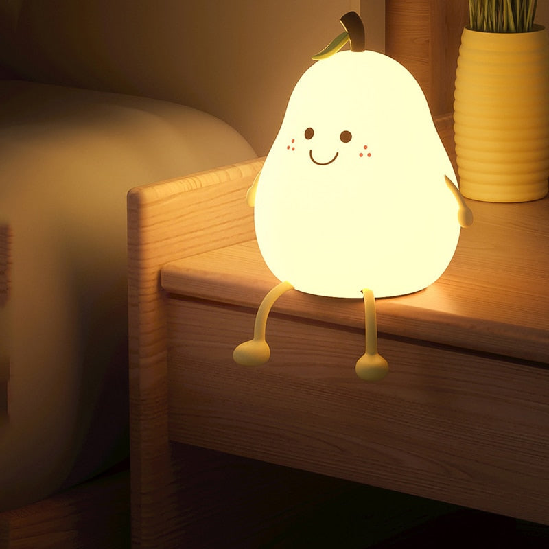 HappyPear™ - Nachtlamp | Ultra LED - Oplaadbaar - BPA-vrij - 7 verschillende kleuren