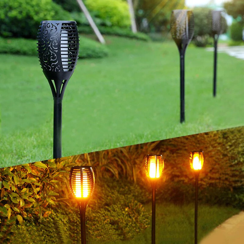 SolarGarden™ - 33 LED Tuinfakkels | Werkt op Zonne-energie - Sfeervolle Tuinverlichting - Voor Buiten - Waterproof