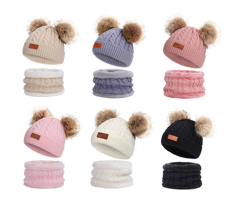 Gebreide Dubbele PomPon + Incl. GRATIS sjaaltje | Start Schattig met de Winter☃️